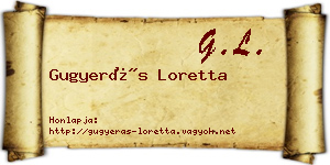 Gugyerás Loretta névjegykártya